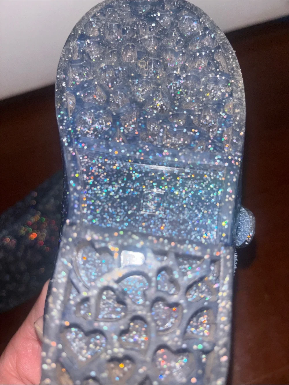 Girls' Glitter Jelly Mary Jane Shoes - Navy